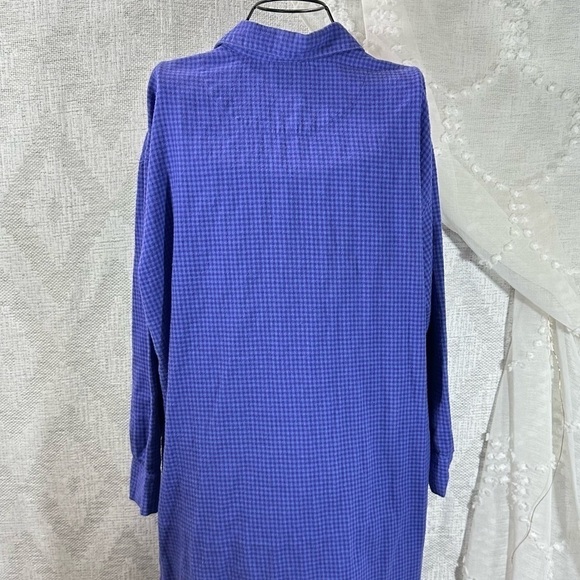 Vintage Disney Store mickey mouse and snowman blue plaid nightshirt size M - Picture 5 of 11